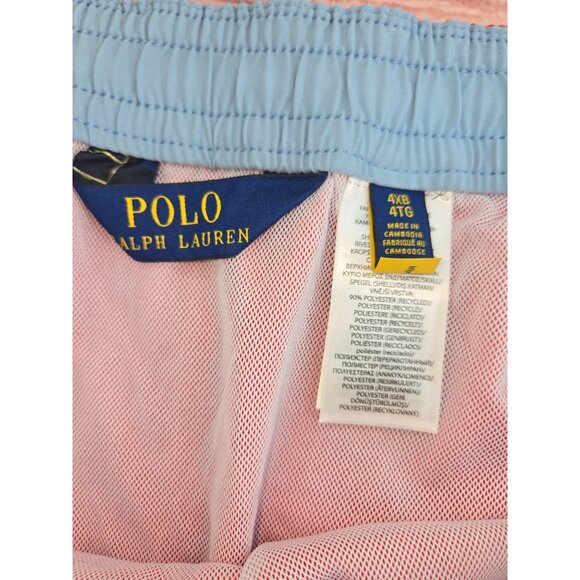 Polo Ralph Lauren Mens Pink 4XB Swim Trunks With Elastic Waist & Mesh Lining - Picture 3 of 8